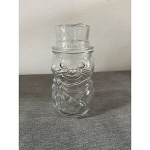 Christmas Snowman Apothecary Clear Glass Small 8" Candy Jar‎ Canister Holiday